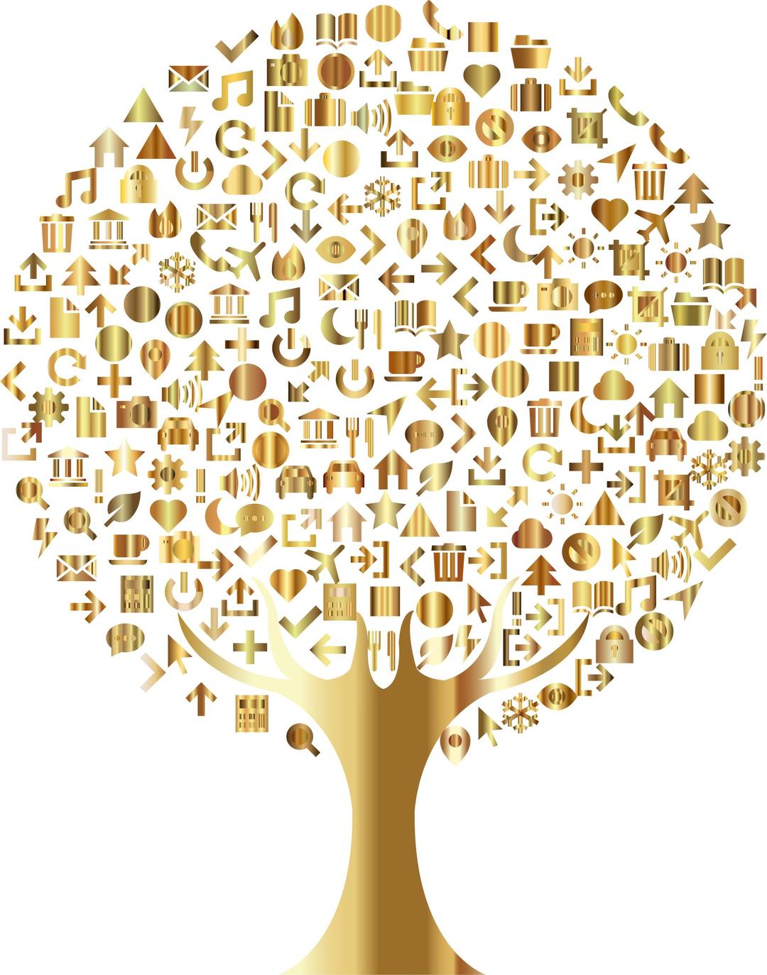Abstract Icons Tree Gold png transparent