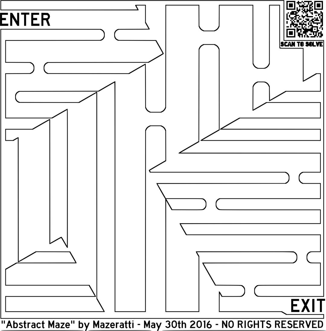 Abstract Maze Coloring Page png transparent