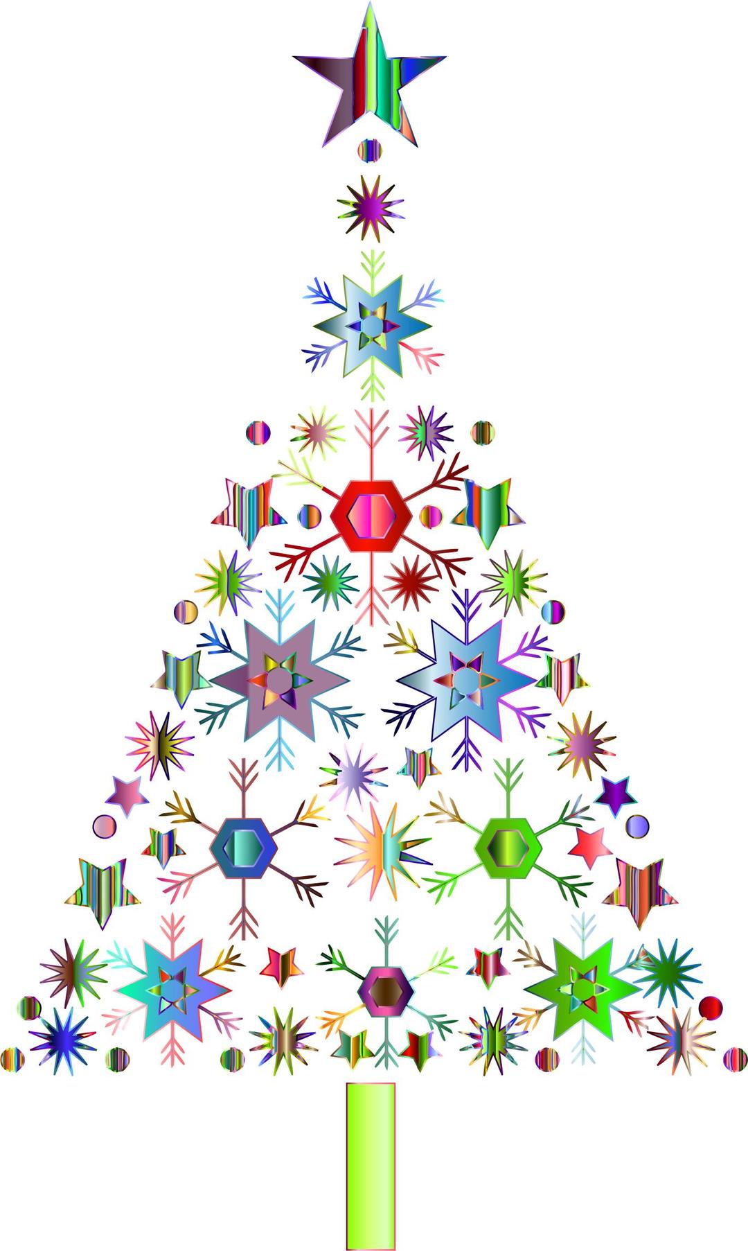 Abstract Snowflake Christmas Tree By Karen Arnold Prismatic 2 No Background png transparent