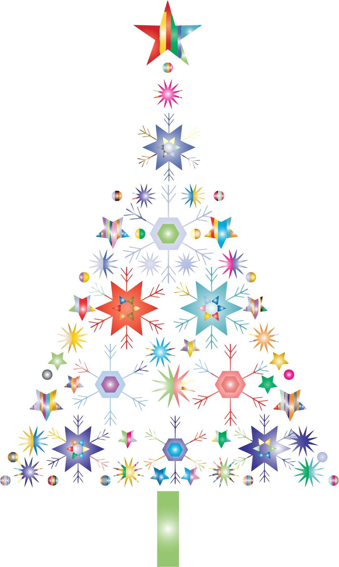 Abstract Snowflake Christmas Tree By Karen Arnold Prismatic No Background png transparent