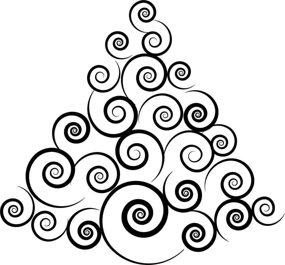 Abstract Spiral Christmas Tree Silhouette png transparent