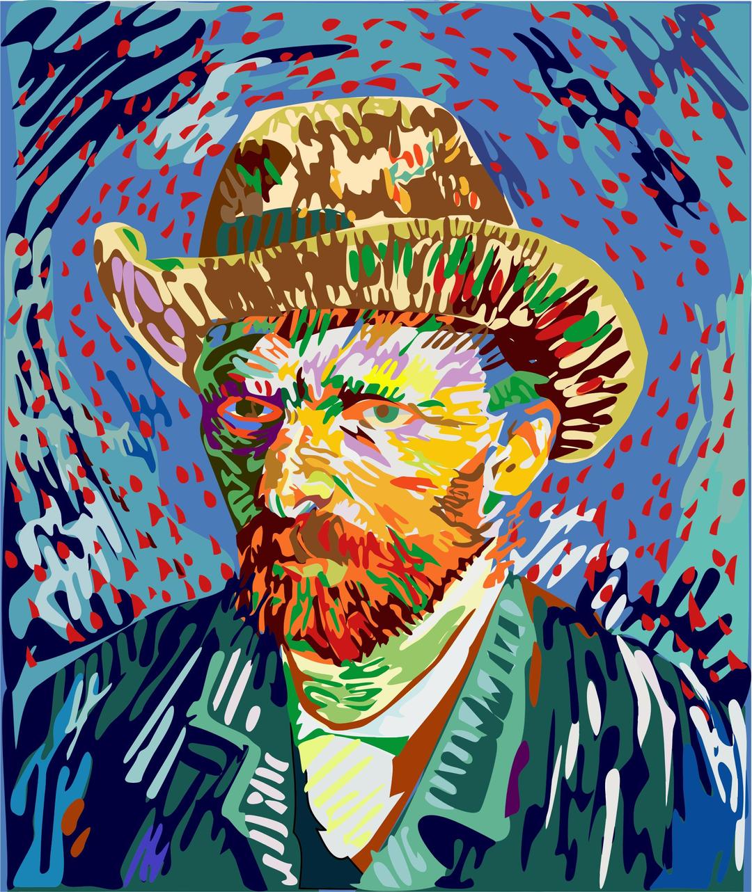 Abstract Vincent Van Gogh Portrait png transparent