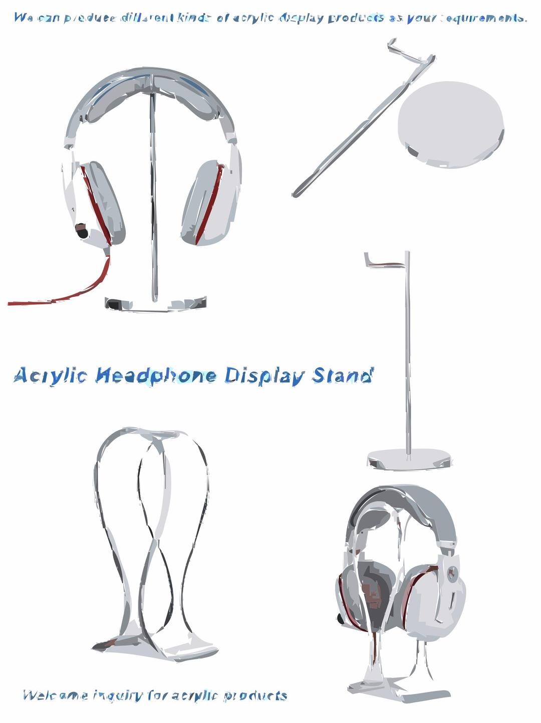 Acrylic Headphone Display Stand png transparent