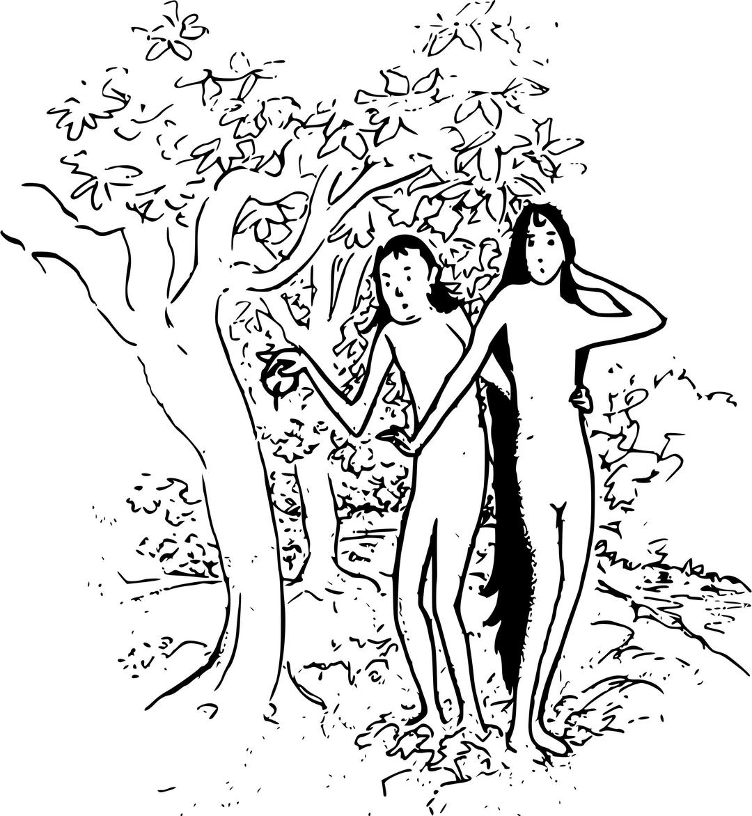 Adam and Eve Cartoon png transparent