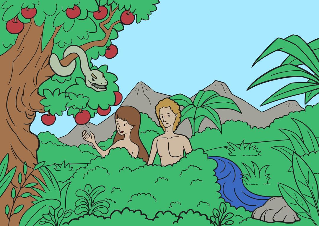 Adam and Eve Colour png transparent