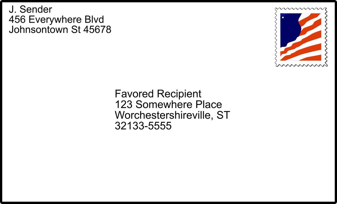 addressed envelope with stamp 01 png transparent