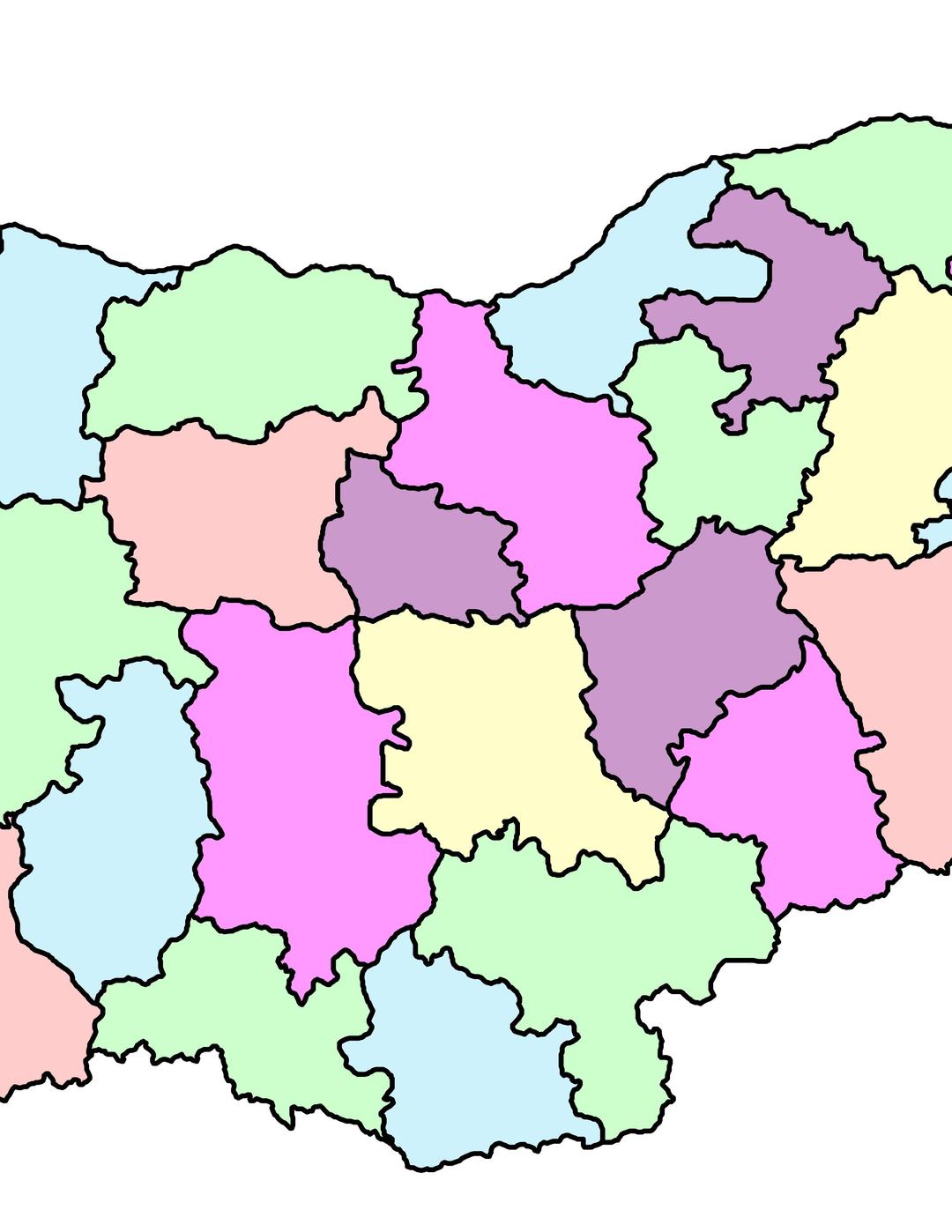 administrative map of Bulgaria png transparent