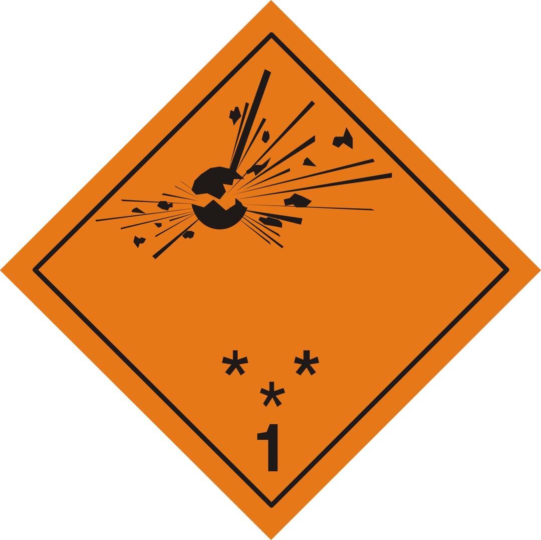 ADR pictogram 1 - Explosives png transparent