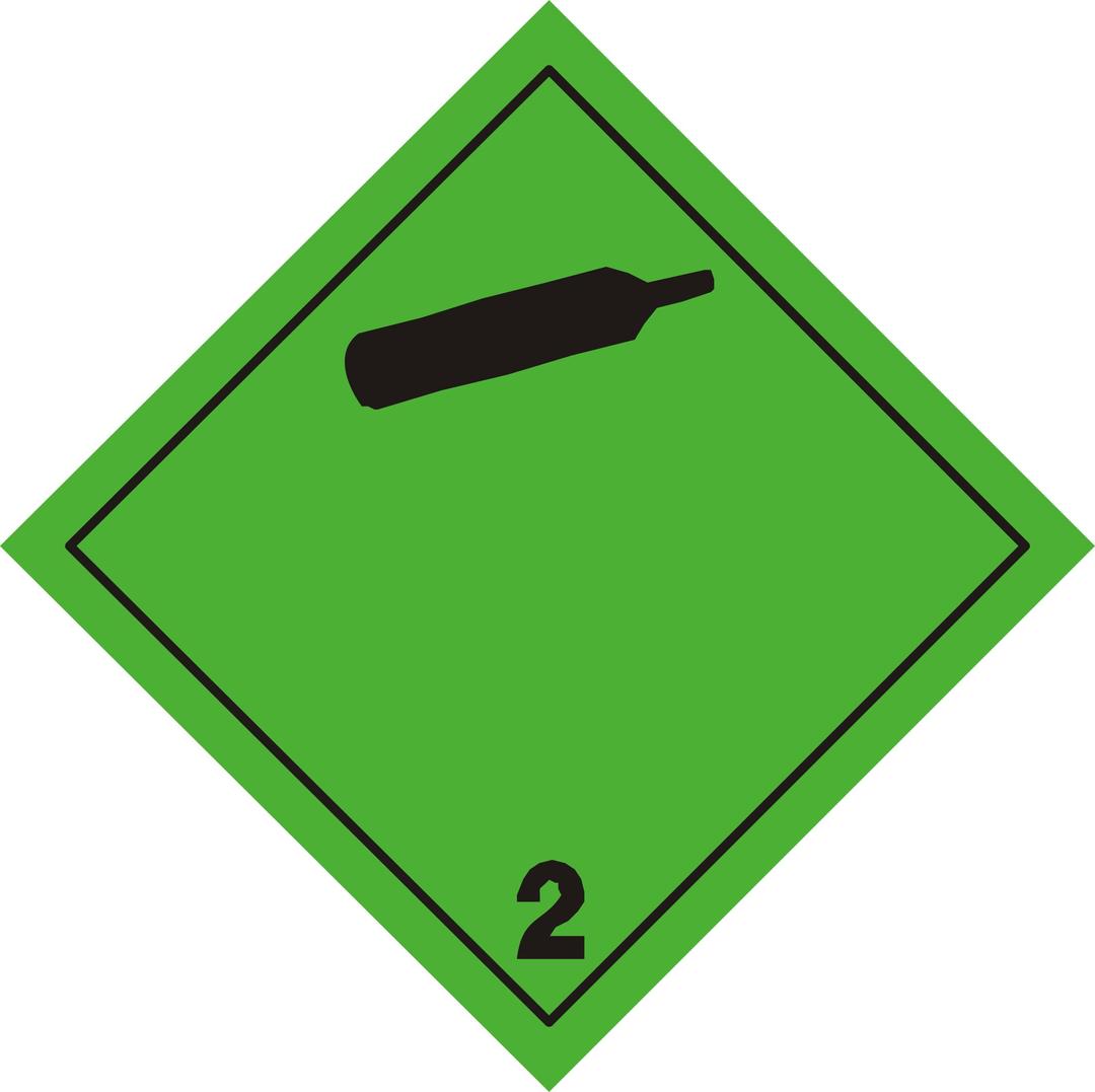 ADR pictogram 2.2-Non-toxic and non-flammable gases png transparent