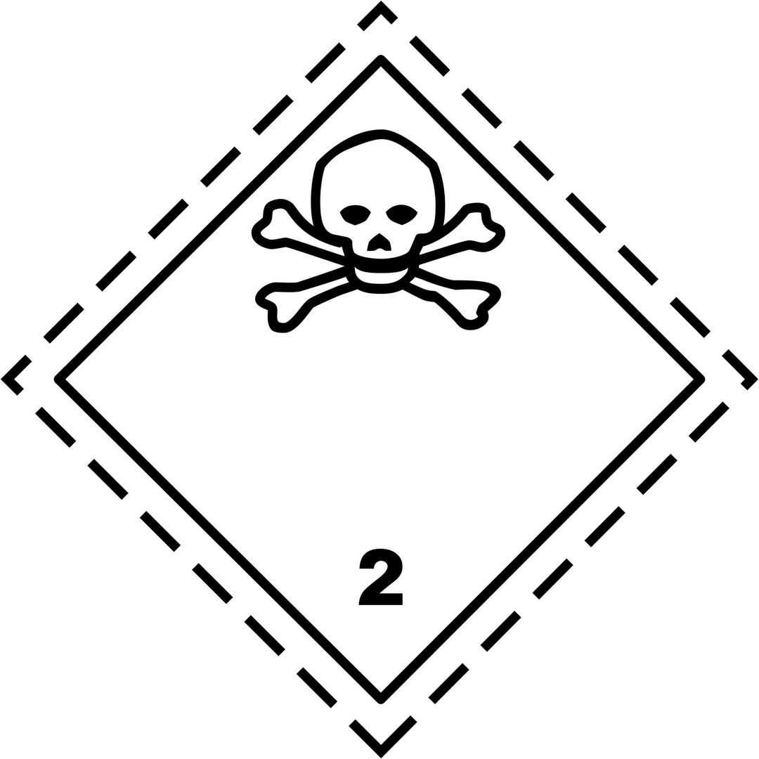 ADR pictogram 2.3-Poison gases png transparent