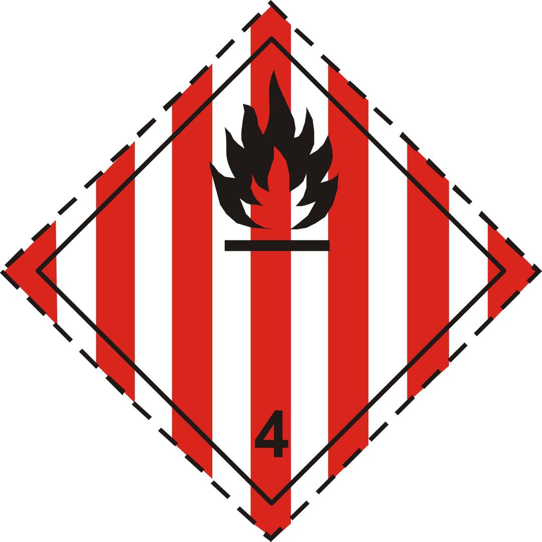 ADR pictogram 4.1-Flammable solids png transparent