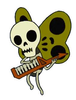 Adventure Time Skeleton Butterfly Playing Keyboard png transparent