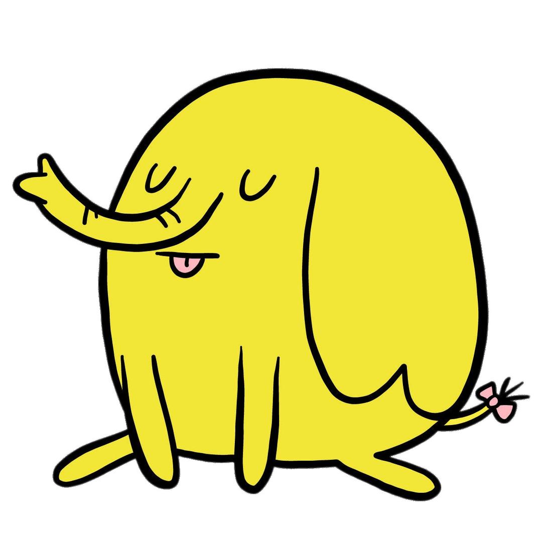 Adventure Time Tree Trunks the Elephant Sitting png transparent