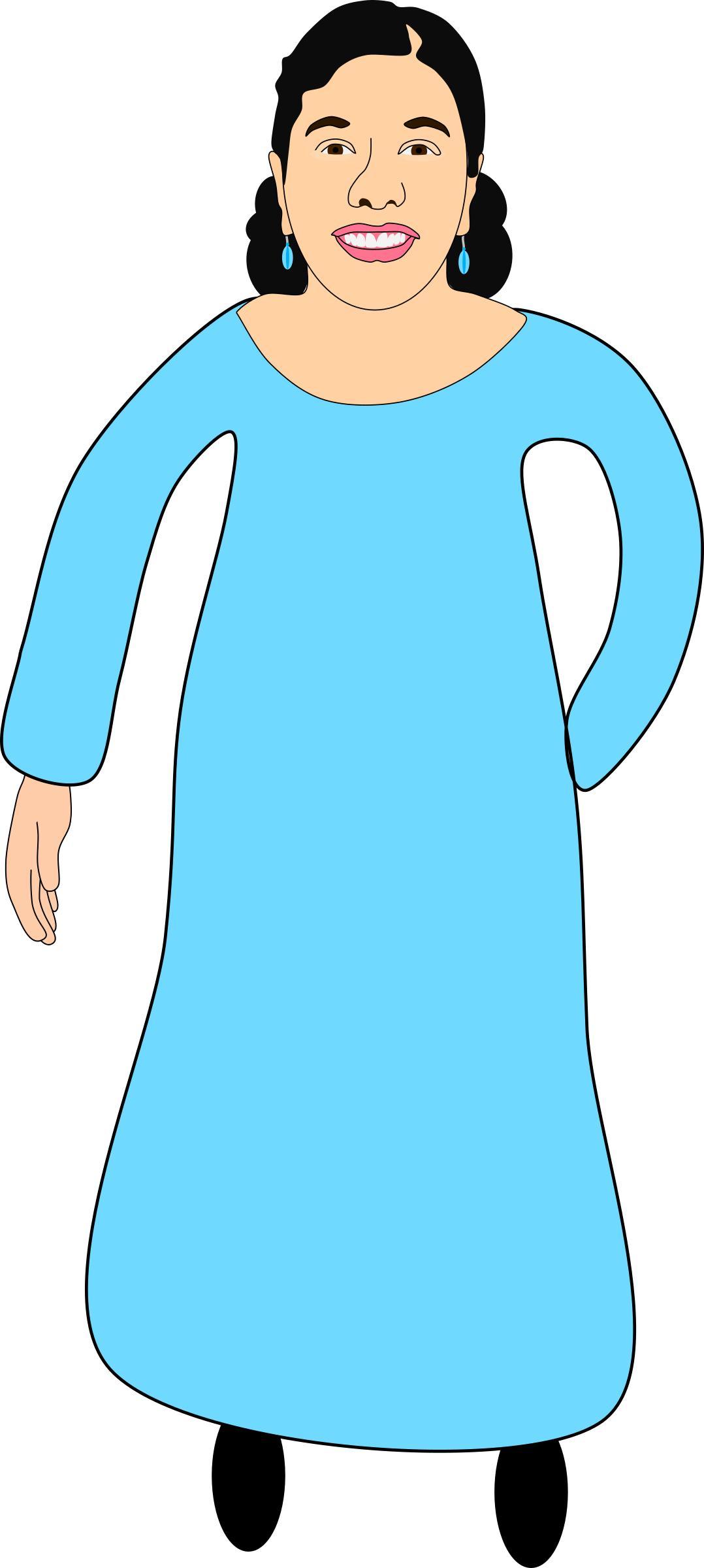 Aesha in an Aqua Blue dress png transparent