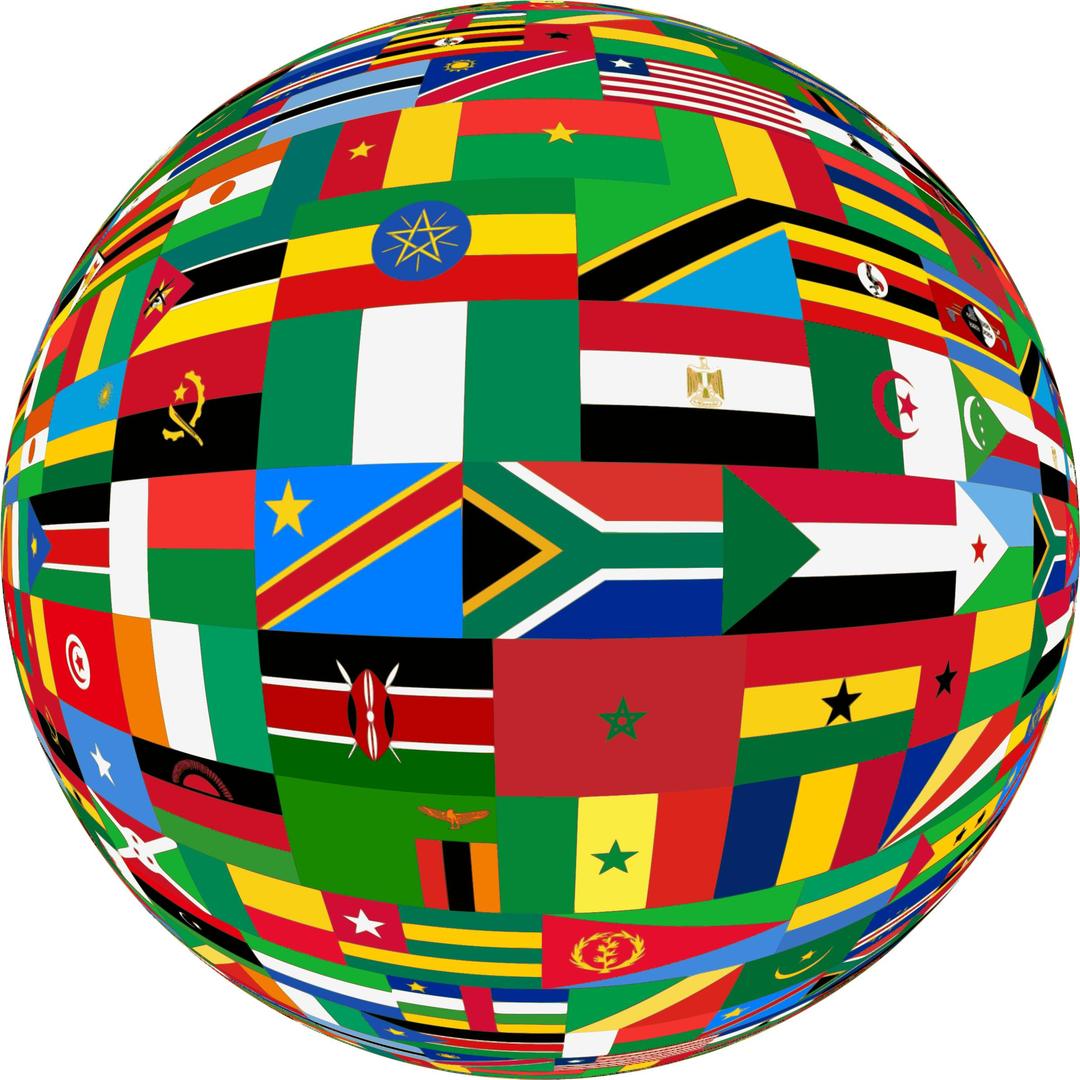 Africa flags sphere png transparent