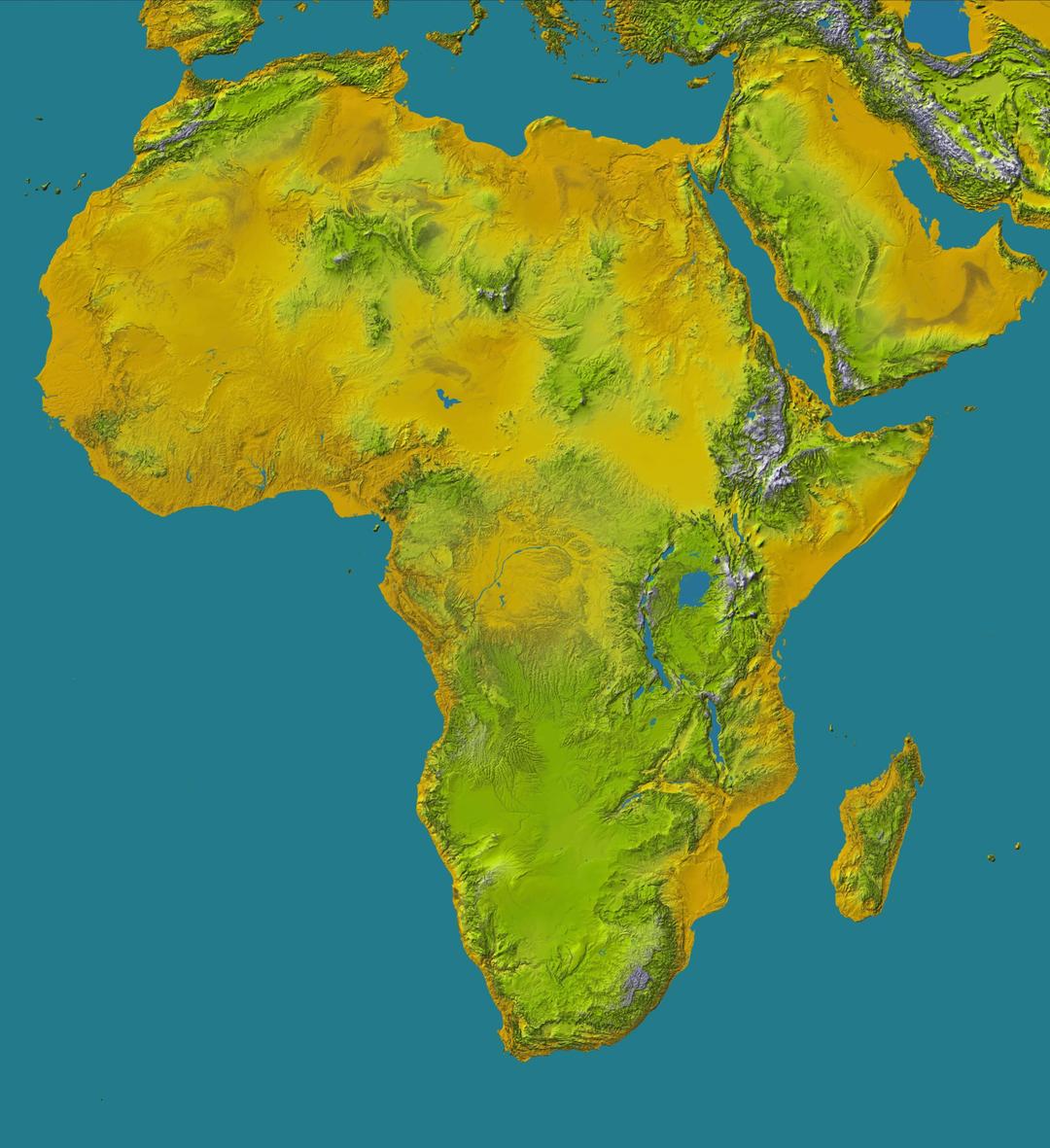 Africa topology (detailed) png transparent