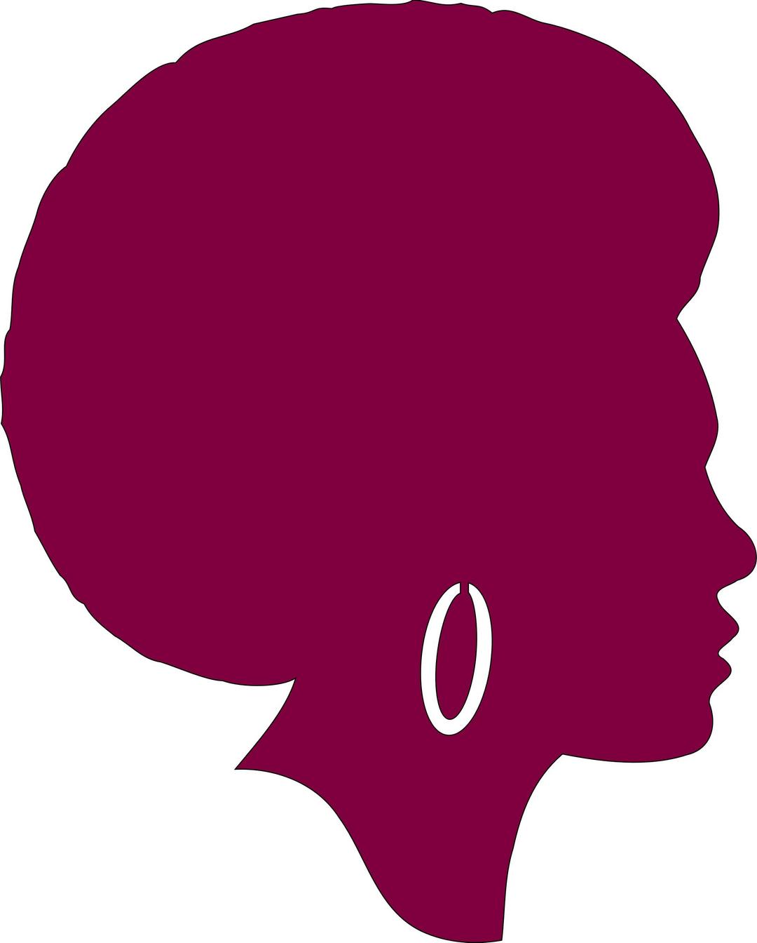 African American Female Silhouette - Remix in Purple w/o Pick png transparent