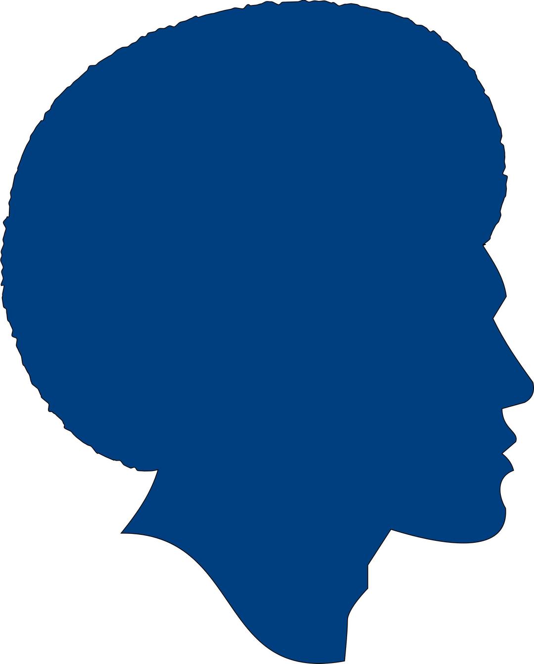 African American Male Silhouette - Remix in Blue w/o Pick png transparent