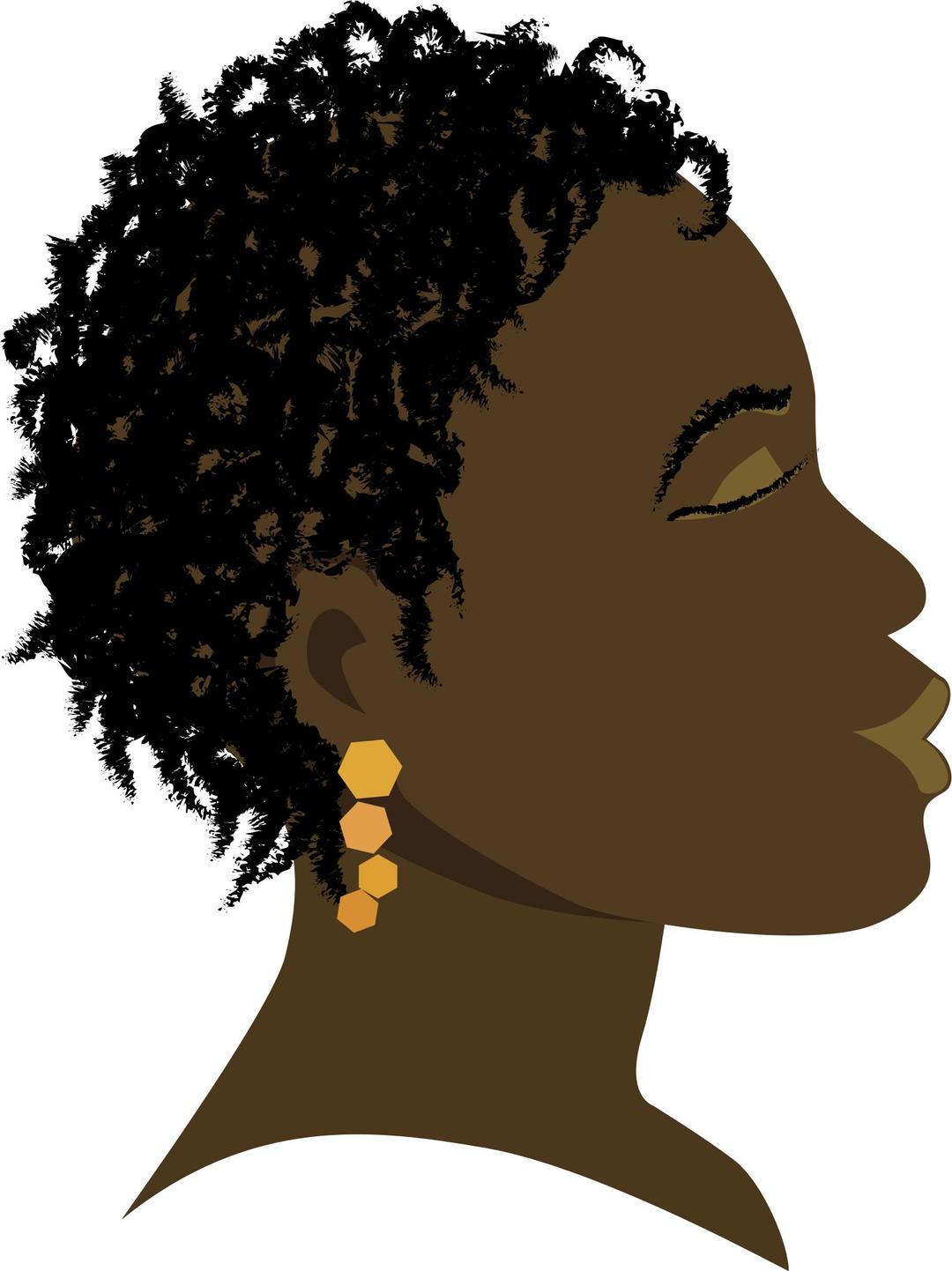 African Girl Profile png transparent