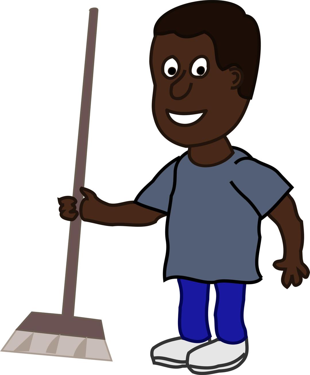 African Man with Broom png transparent