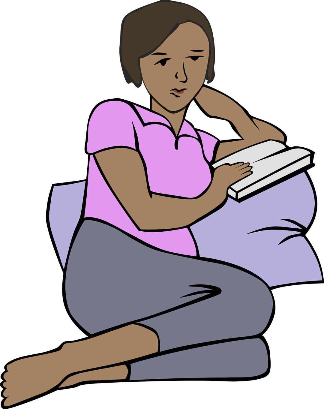 African Woman Reading png transparent