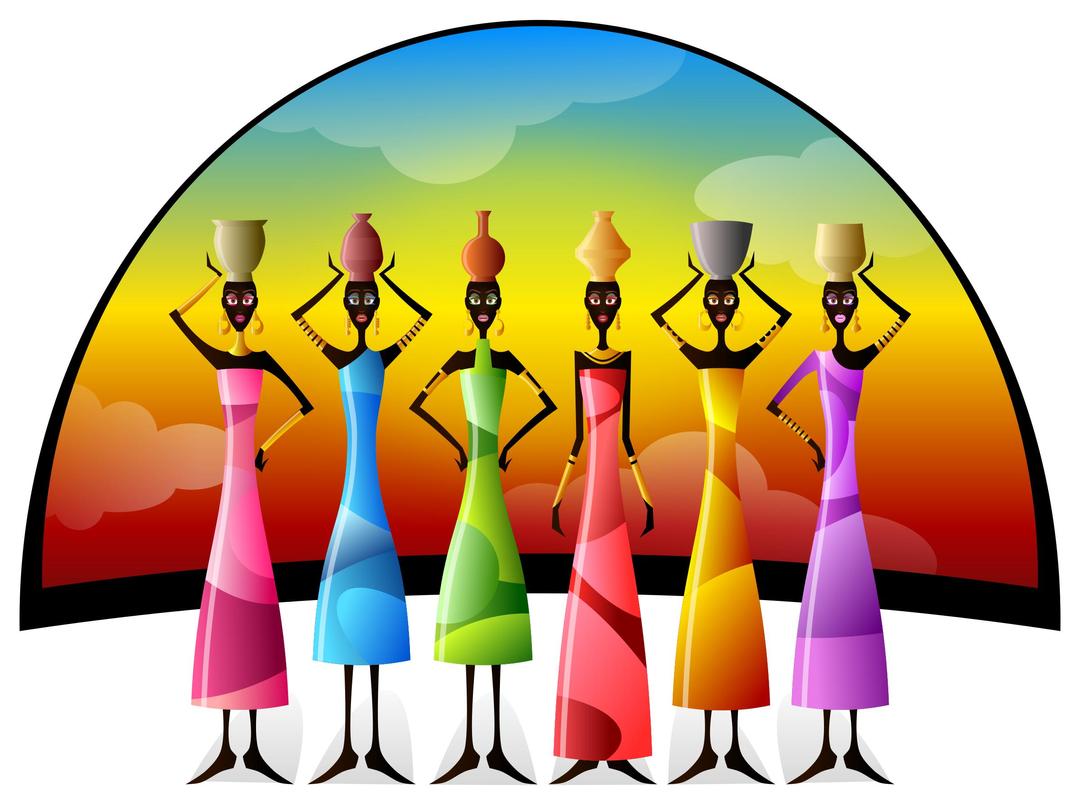 African Women With Vessels png transparent
