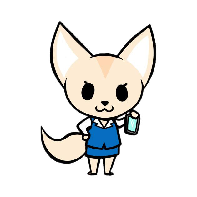 Aggretsuko Character Fenneko the Fennec Fox Holding Phone png transparent