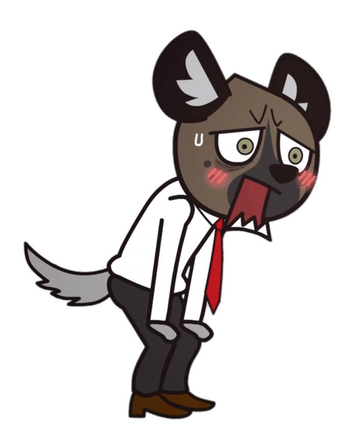 Aggretsuko Character Haida the Spotted Hyena Panting png transparent