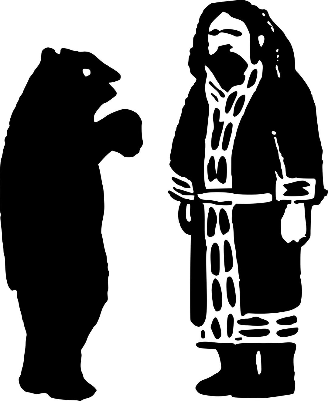 Ainu Man and Bear png transparent