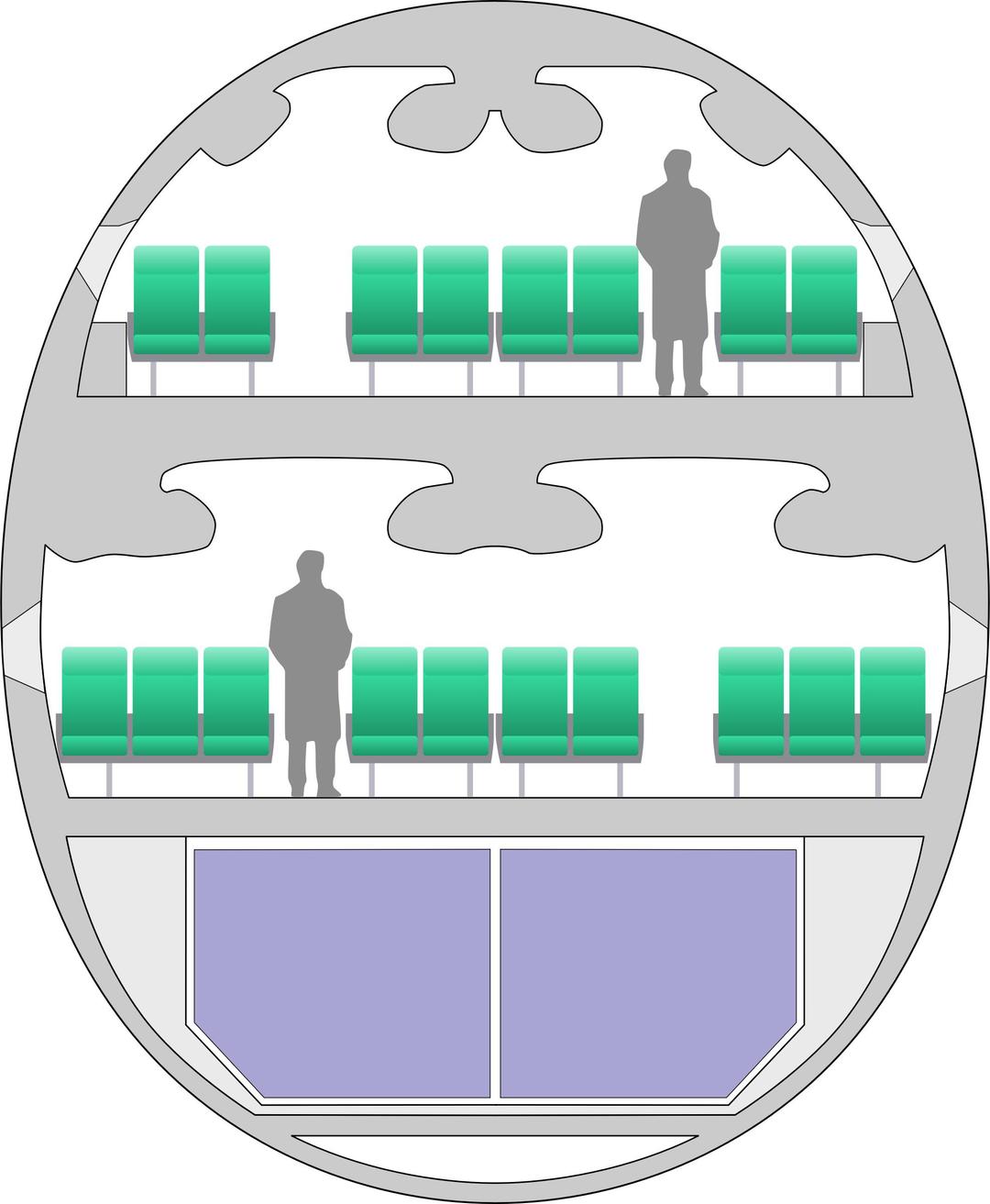Airbus A380 Cross Section png transparent