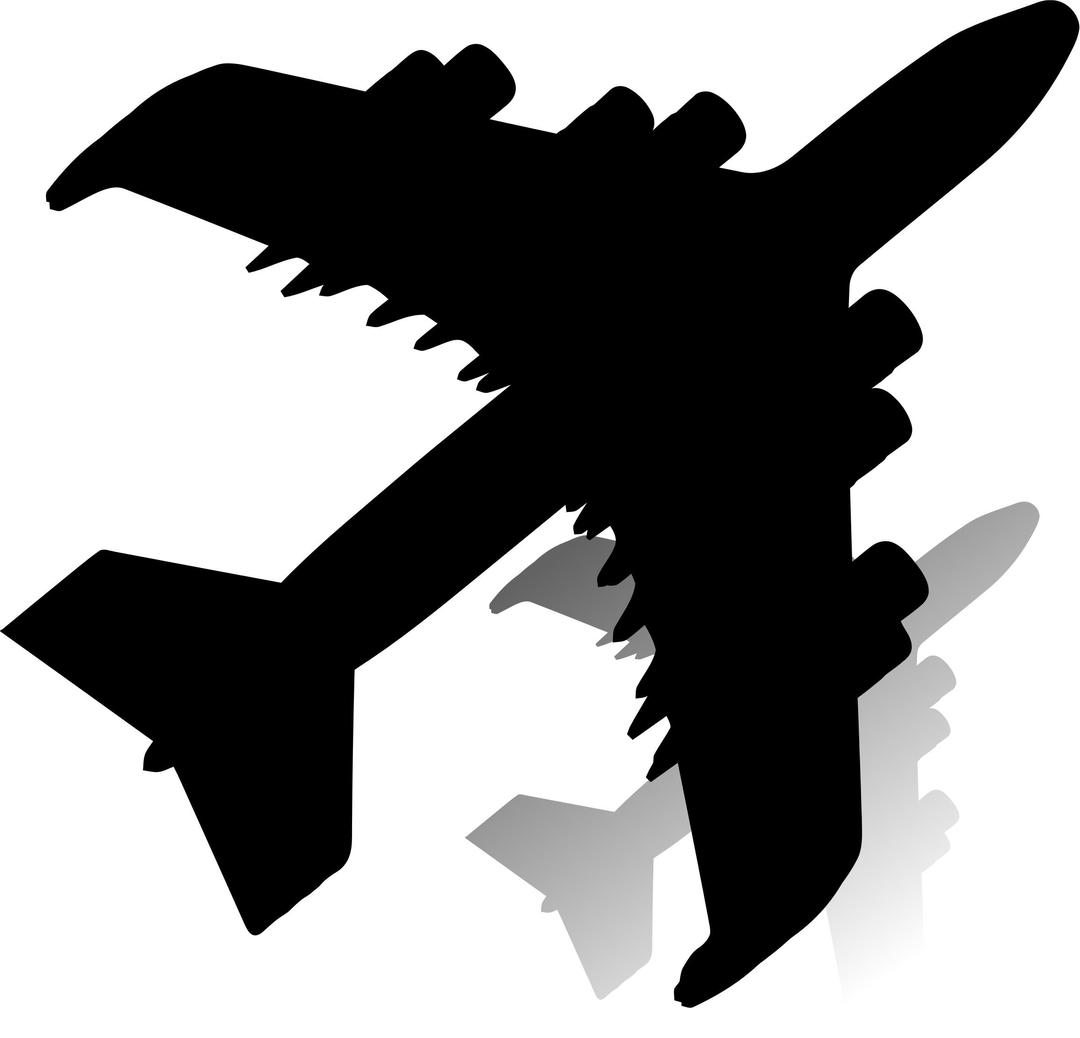 Airplane With Shadow Silhouette png transparent