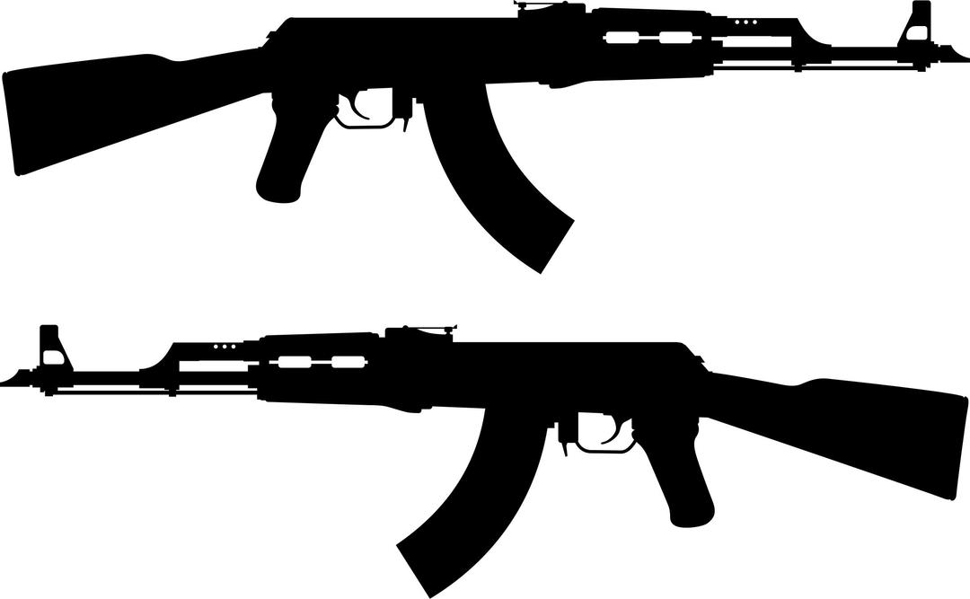 AK 47 Rifle silhouette png transparent
