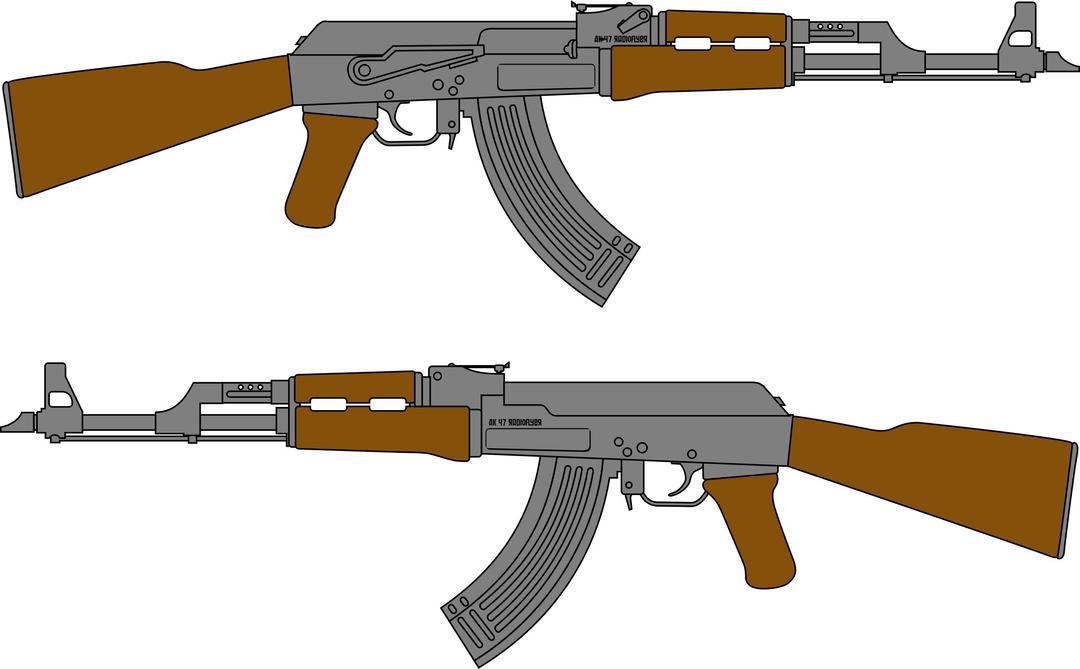 AK 47 Rifle Vector Drawing png transparent