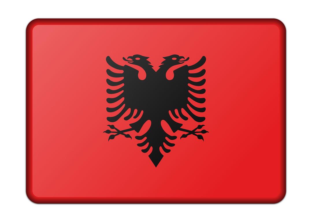 Albania flag (bevelled) png transparent
