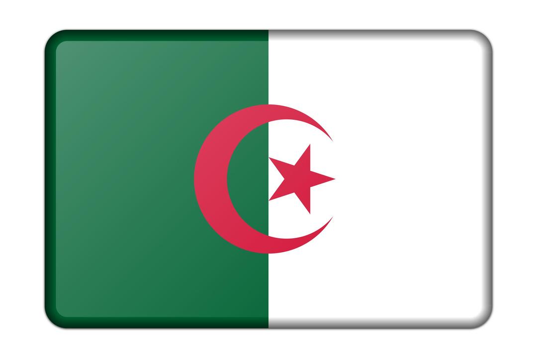 Algeria flag (bevelled) png transparent