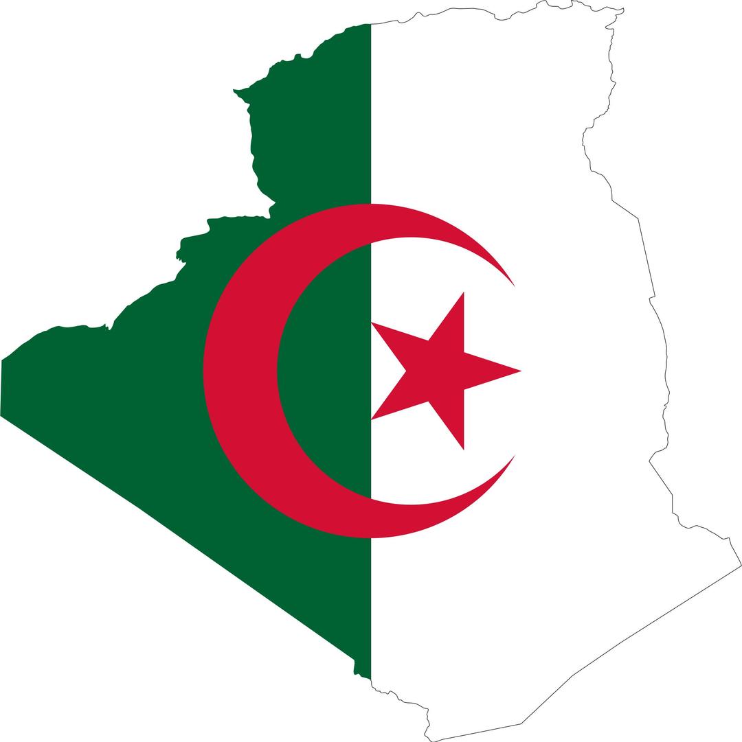 Algeria Flag Map png transparent