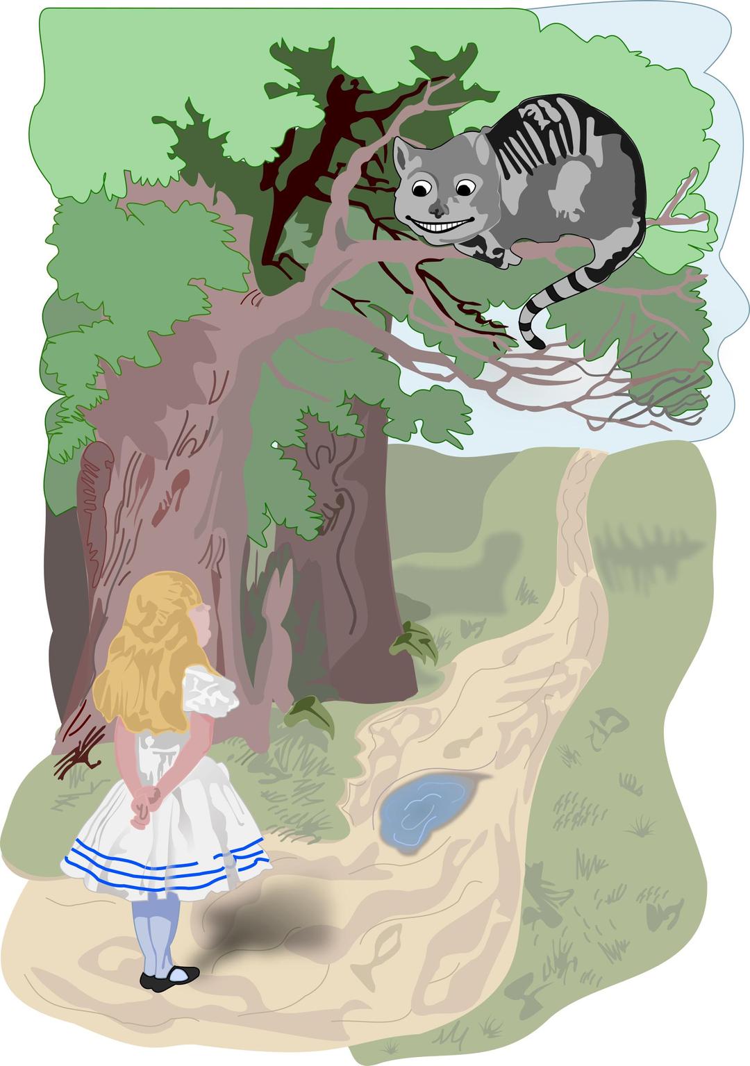 Alice and the Cheshire Cat png transparent