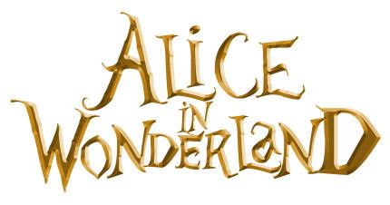 Alice In Wonderland Gold Logo png transparent