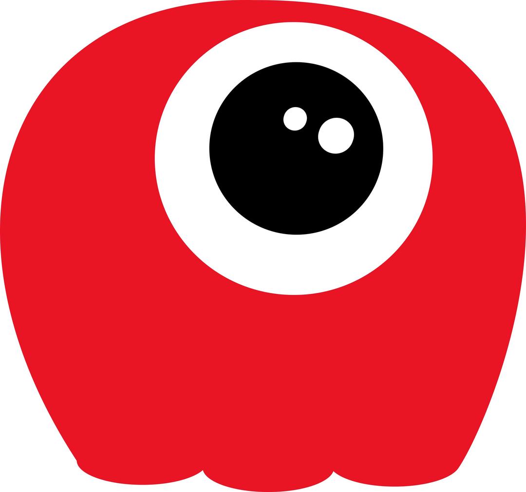Alien, red, one eye, no tentacles png transparent
