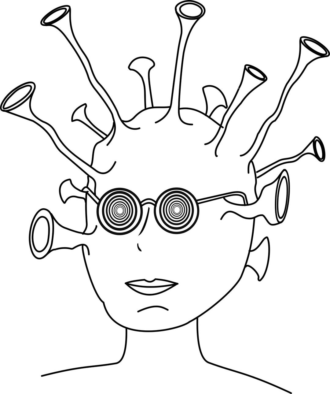 Alien with glasses png transparent