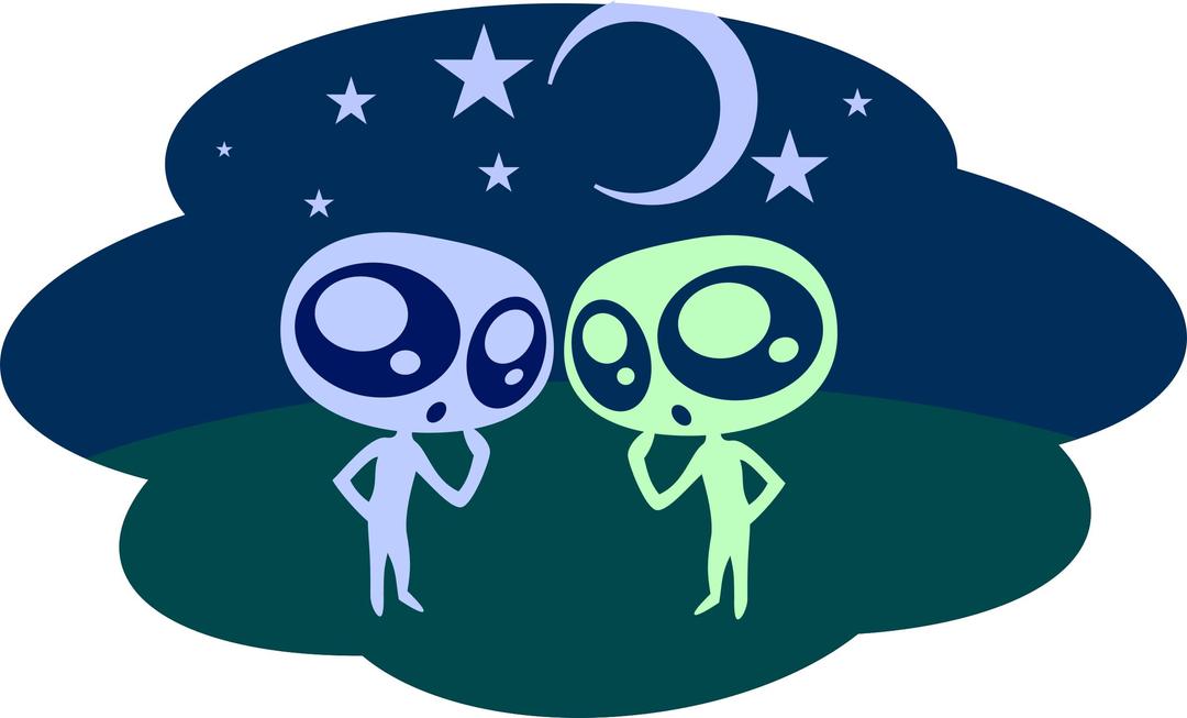 Aliens in the night png transparent