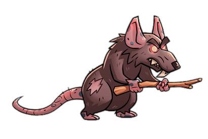 Almost A Hero Character Rat Holding A Stick png transparent