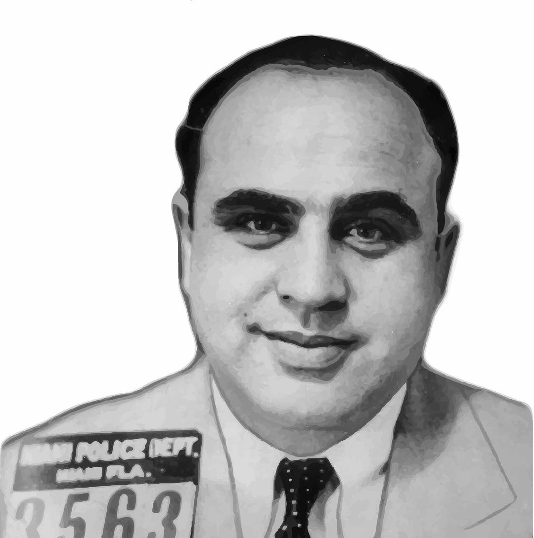 Alphonse Gabriel Capone Mugshot (Background removed) png transparent