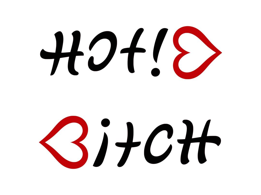 Ambigram Hot ! Bitch png transparent