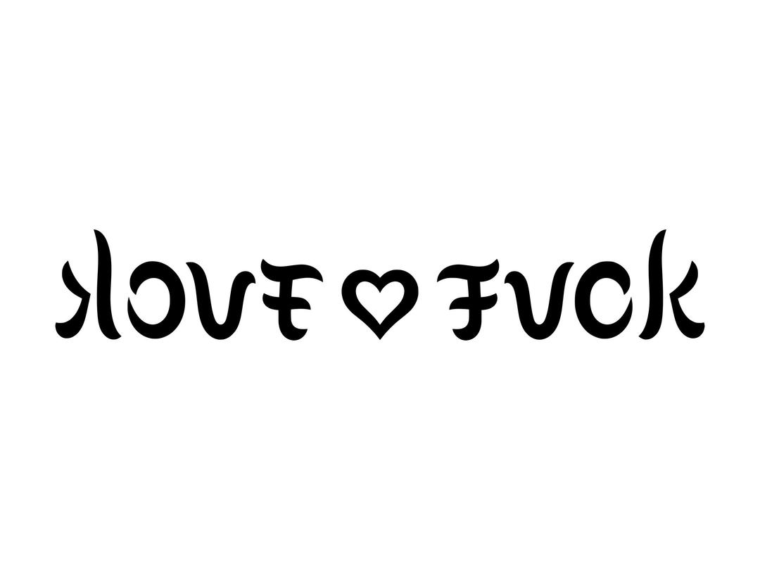 Ambigram Love Fuck png transparent