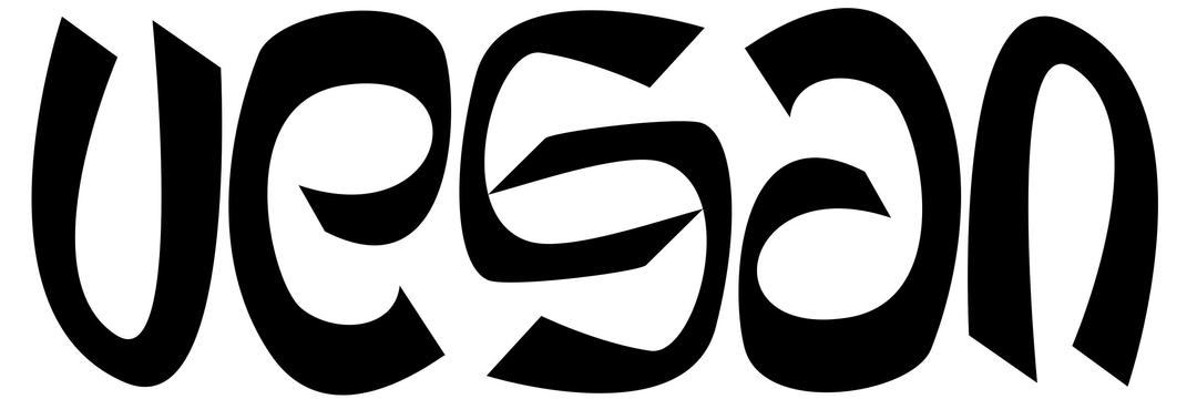 Ambigram "vegan" png transparent