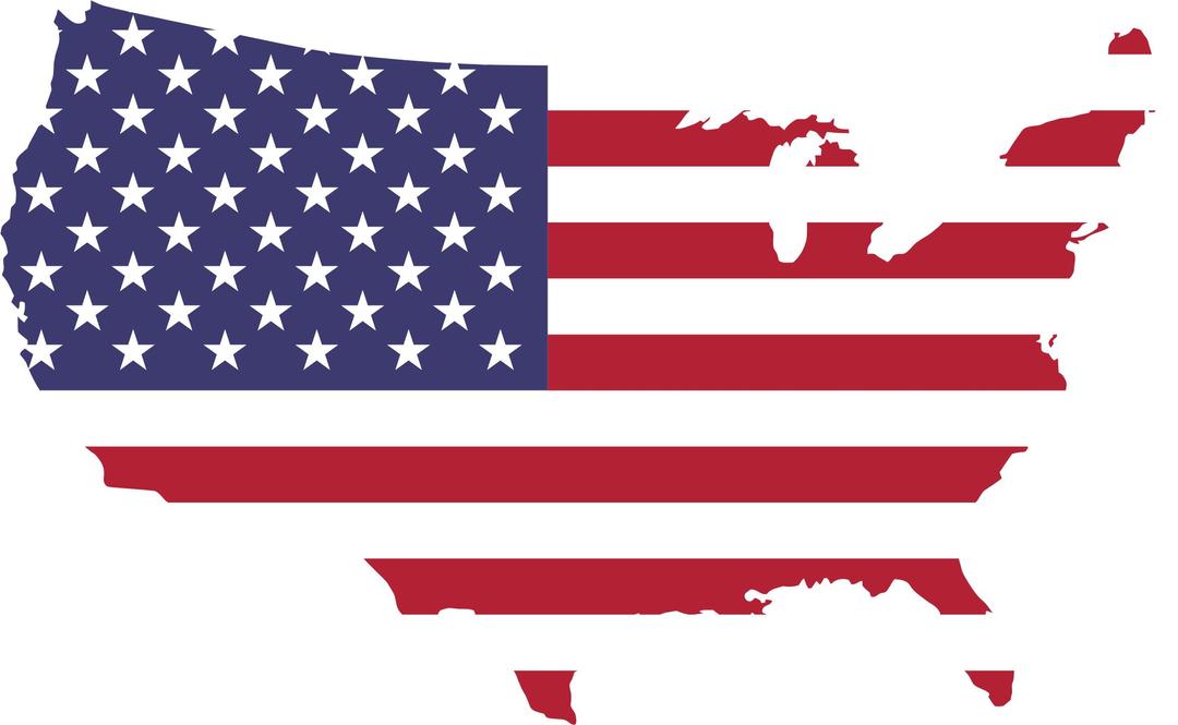 America Flag Map png transparent
