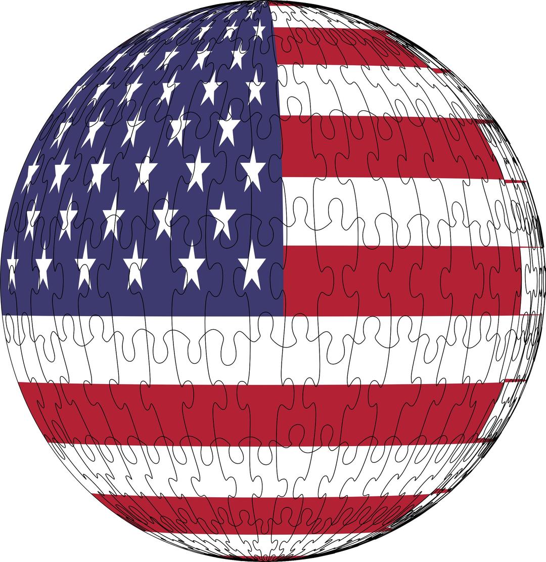 America Flag Sphere Jigsaw Puzzle png transparent