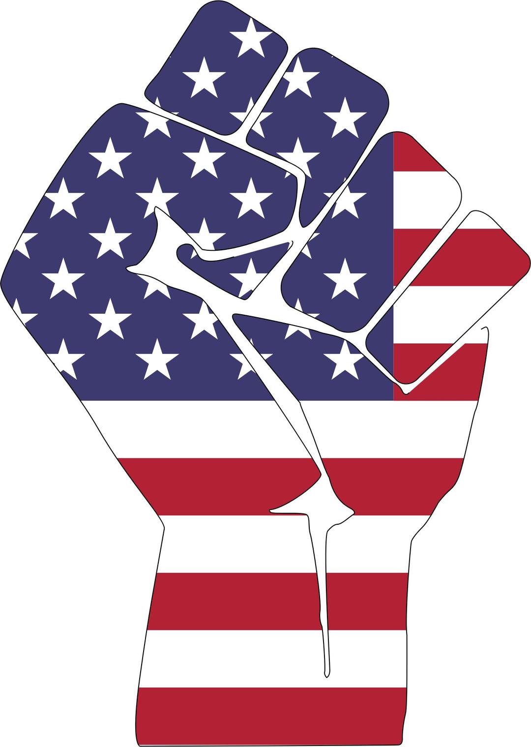 American Flag Fist With Stroke png transparent