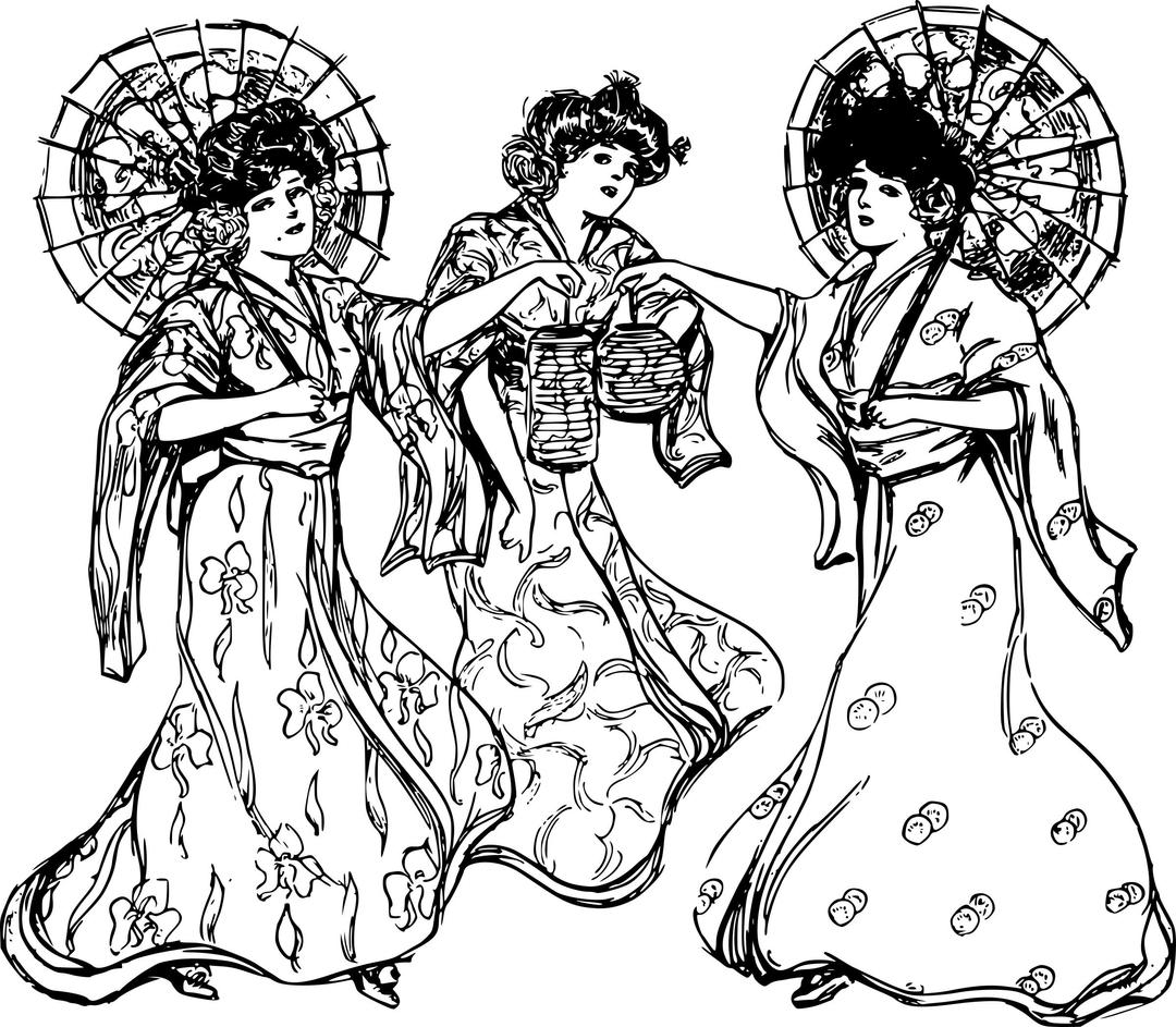 American Idea of Kimonos - 1906 png transparent